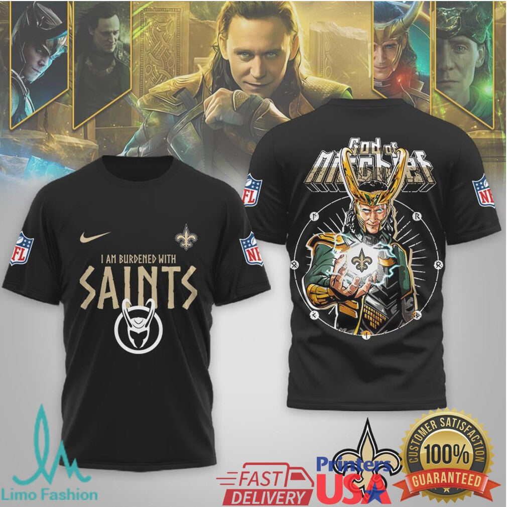 New Orleans Saints Official Loki NFL God Of Mischief 3D Shirt - Limotees LLC