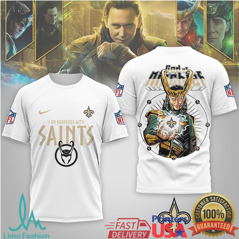 New Orleans Saints Official Loki NFL God Of Mischief 3D Shirt - Limotees LLC