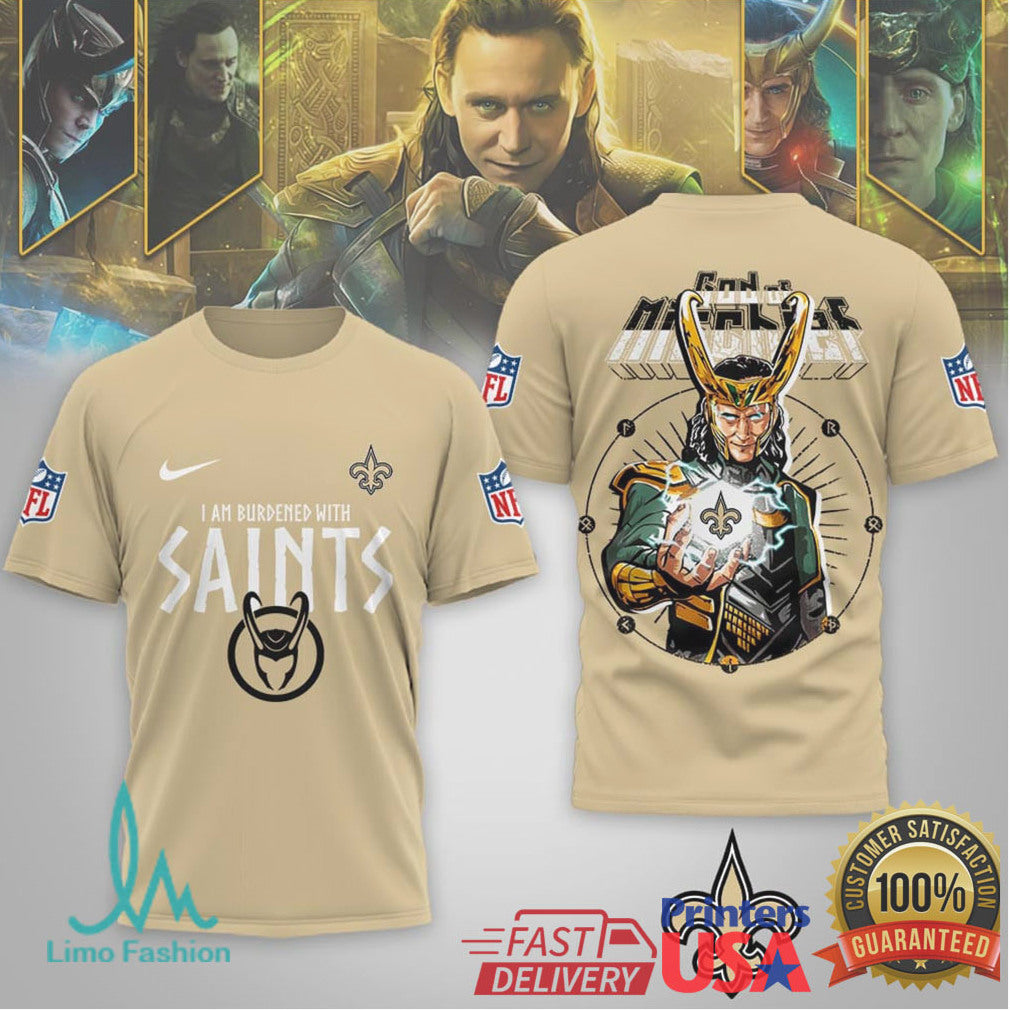 New Orleans Saints Official Loki NFL God Of Mischief 3D Shirt - Limotees LLC