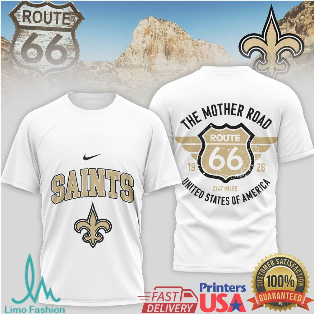 New Orleans Saints Official NFL Route 66 3D Shirt - Limotees LLC