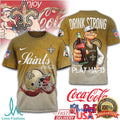 New Orleans Saints Popeye x Coca Cola Drink Strong Play Hard T Shirt
