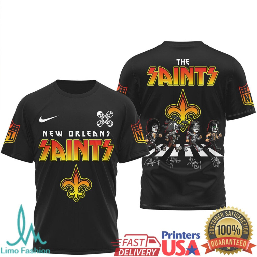 New Orleans Saints Rock Concert Aesthetic T Shirt NFL Fan Gear - Limotees LLC
