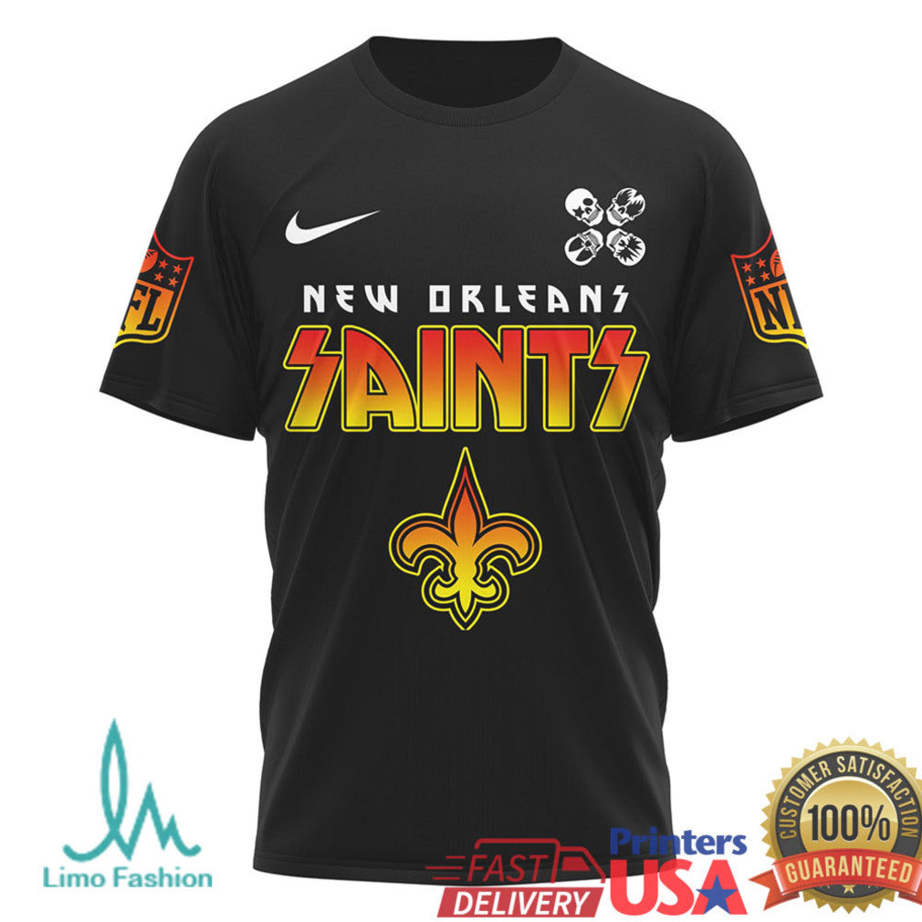 New Orleans Saints Rock Concert Aesthetic T Shirt NFL Fan Gear - Limotees LLC