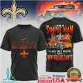 New Orleans Saints Simple Man I Like Hot Rods NFL T Shirt - Limotees LLC