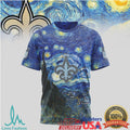 New Orleans Saints Starry Night Vincent Van Gogh Nfl Tshirt - Limotees LLC