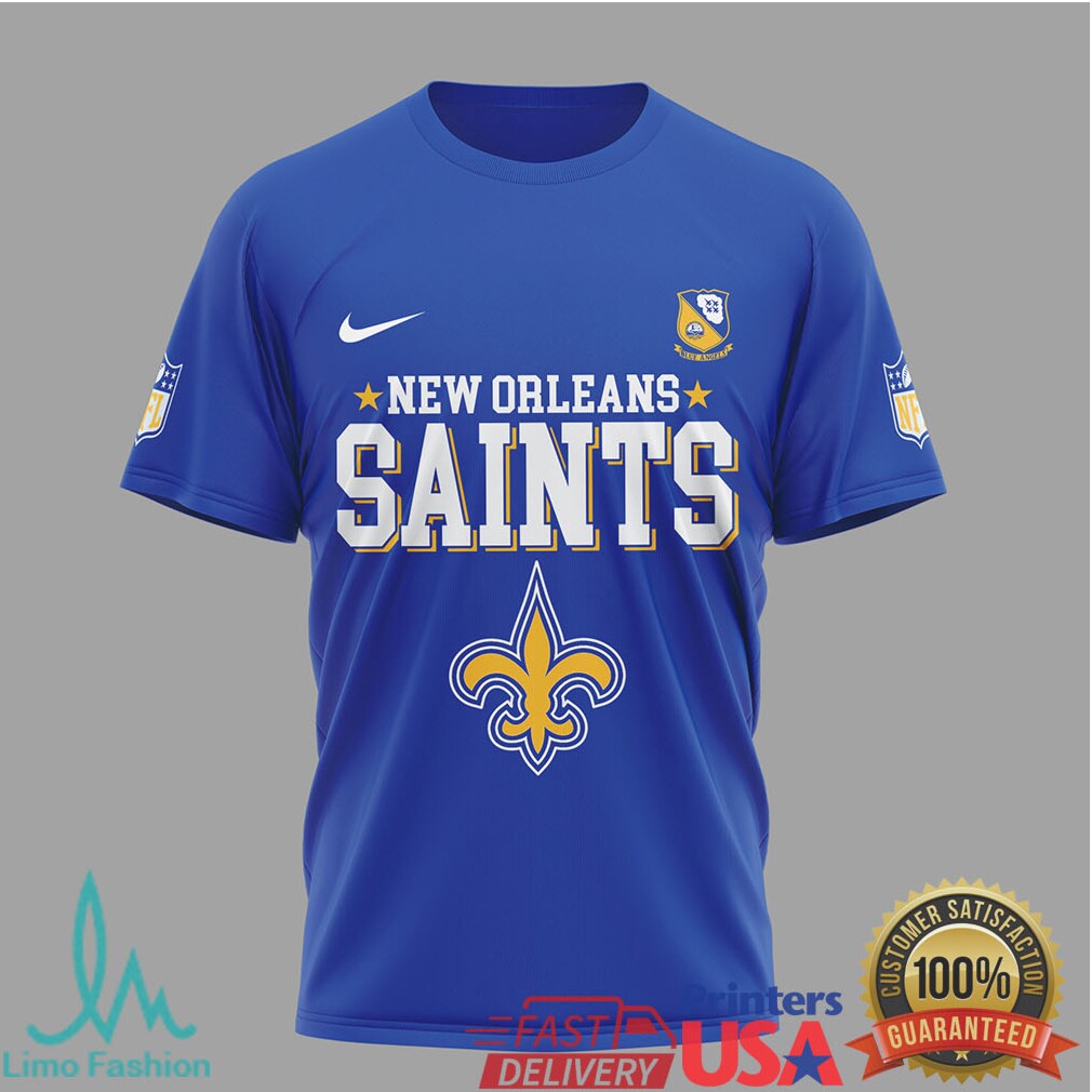 New Orleans Saints x Blue Angels 80th Anniversary U.S. Navy T Shirt - Limotees LLC