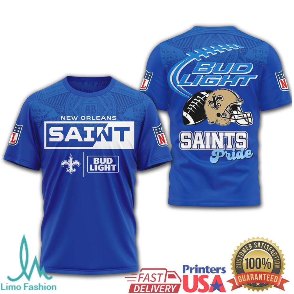 New Orleans Saints x Bud Light “Saints Pride” NFL Licensed Style Tee - Limotees LLC