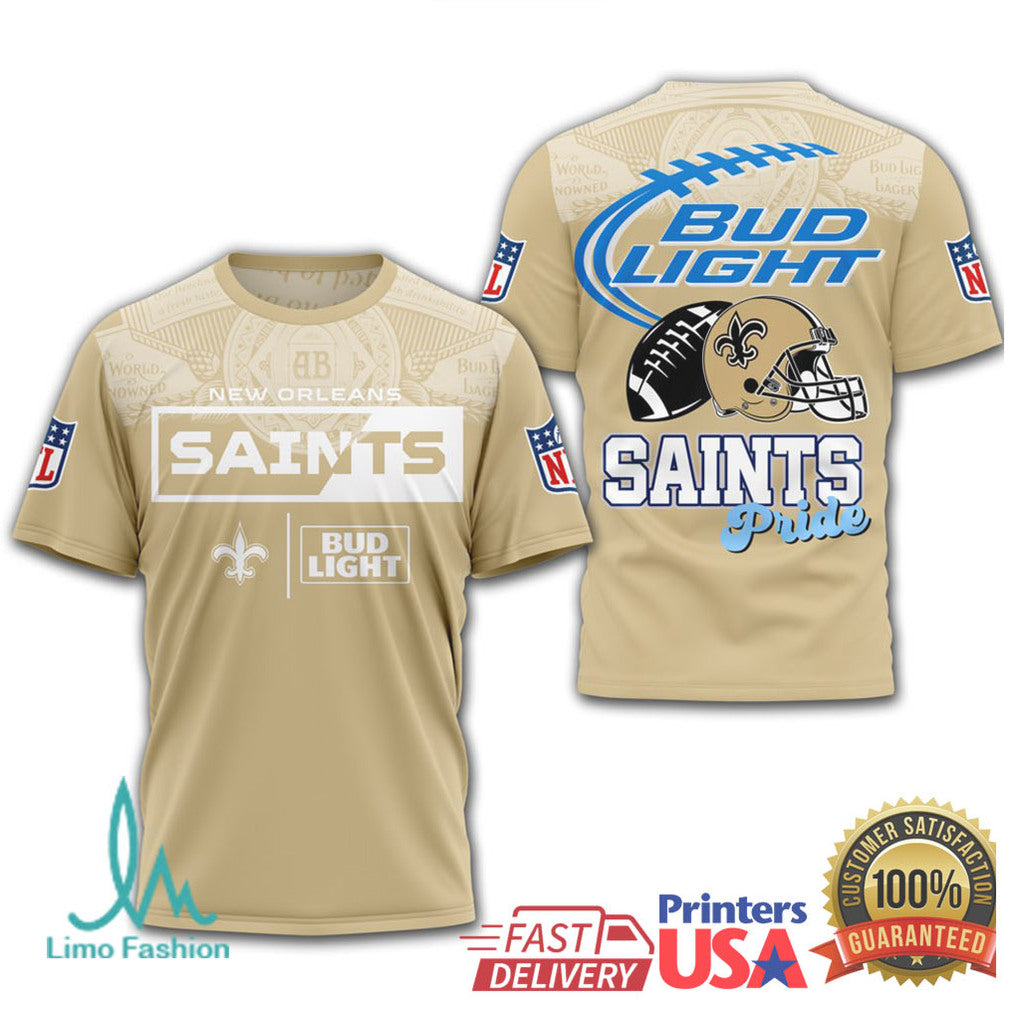 New Orleans Saints x Bud Light “Saints Pride” NFL Licensed Style Tee - Limotees LLC
