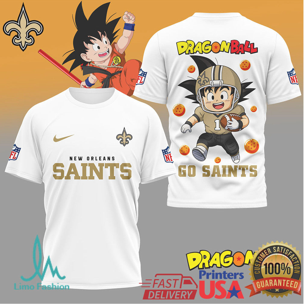 New Orleans Saints x Dragon Ball Goku Football Mashup T Shirt