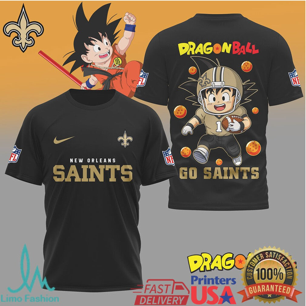 New Orleans Saints x Dragon Ball Goku Football Mashup T Shirt