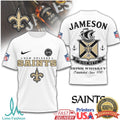 New Orleans Saints x Jameson Irish Whiskey Sine Metu NFL T Shirt - Limotees LLC