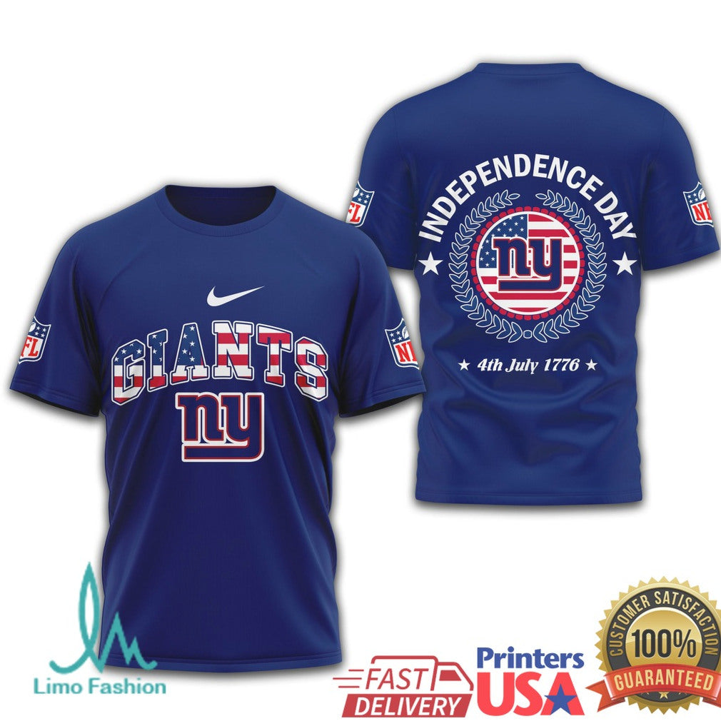 New York Giants Independence Day T Shirt Patriotic NY Giants 4th of July T Shirt - Limotees LLC
