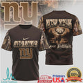 New York Giants NFL Deer Hunting Camo 3D All Over Print T Shirt - Limotees LLC