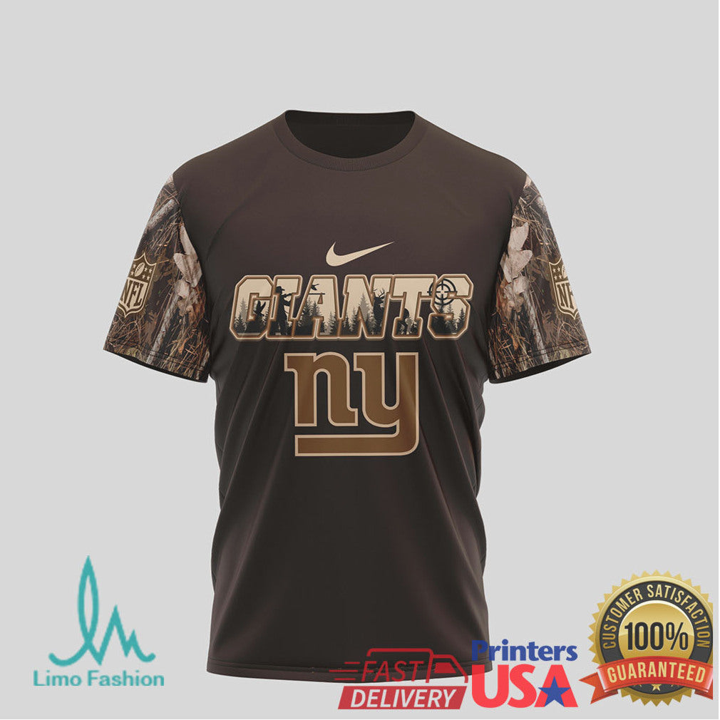 New York Giants NFL Deer Hunting Camo 3D All Over Print T Shirt - Limotees LLC