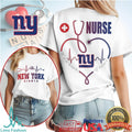 New York Giants Nurse T Shirt It's a Work of Heart Stethoscope T Shirt - Limotees LLC
