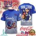 New York Giants Popeye x Coca Cola Drink Strong Play Hard T Shirt - Limotees LLC