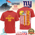 New York Giants RED Support Our Troops Military Appreciation T Shirt - Limotees LLC