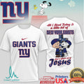 New York Giants Snoopy Charlie Brown Faith Jesus T Shirt - Limotees LLC