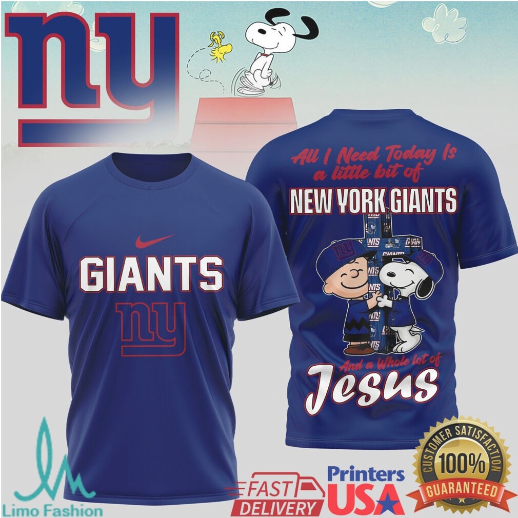 New York Giants Snoopy Charlie Brown Faith Jesus T Shirt - Limotees LLC