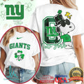 New York Giants St. Patrick's Day T Shirt Snoopy Lucky Green Clover - Limotees LLC