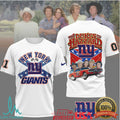 New York Giants The Dukes of Hazzard General Lee Car & Cast T Shirt