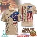 New York Giants We The People Patriotic Military Tan T Shirt - Limotees LLC