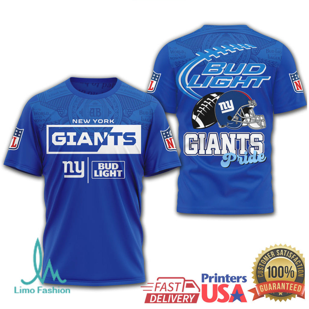 New York Giants x Bud Light Pride NFL Football Fan Graphic Tee - Limotees LLC