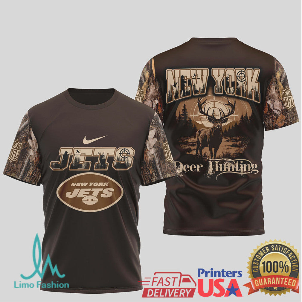 New York Jets Deer Hunting Camo Nfl Tshirt Design - Limotees LLC