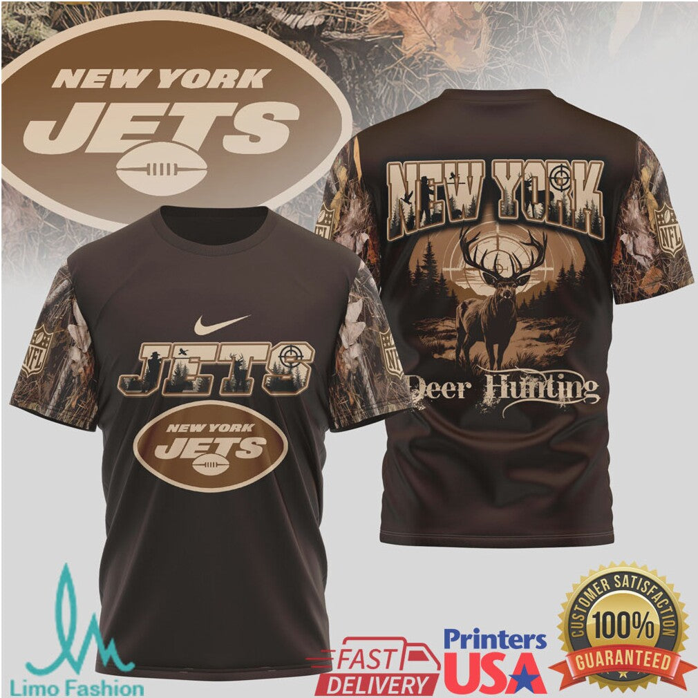 New York Jets Deer Hunting Camo Nfl Tshirt Design - Limotees LLC