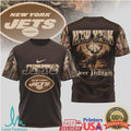 New York Jets NFL Deer Hunting Camo Sleeve T Shirt - Limotees LLC
