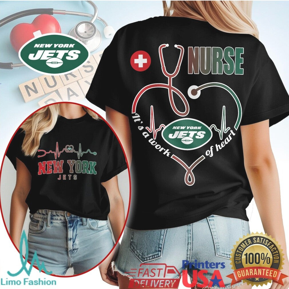 New York Jets Nurse T Shirt Jets Fan Work of Heart Medical Gift T Shirt