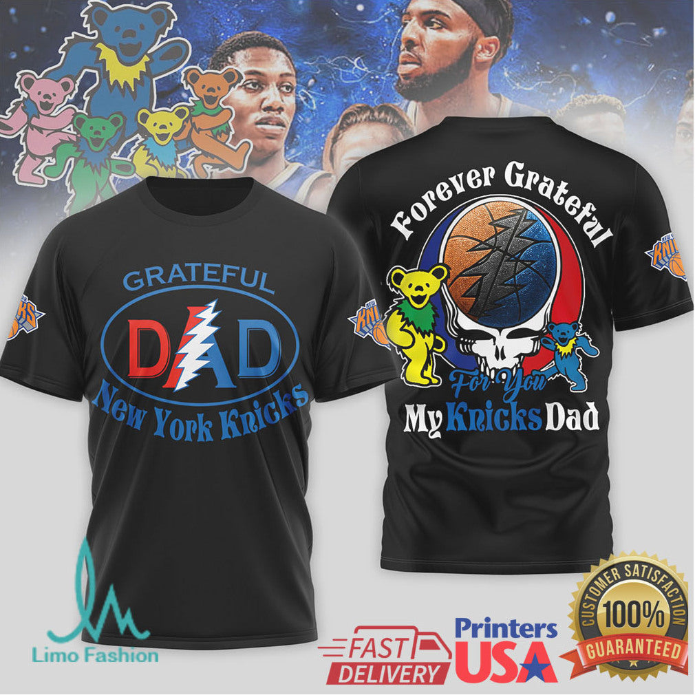 New York Knicks Grateful Dead Dad T Shirt NY Knicks Dancing Bears Fan Gift - Limotees LLC