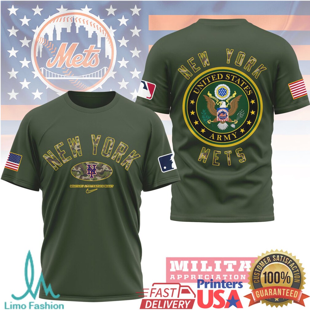 New York Mets U.S. Army Military Appreciation Night Olive T Shirt - Limotees LLC