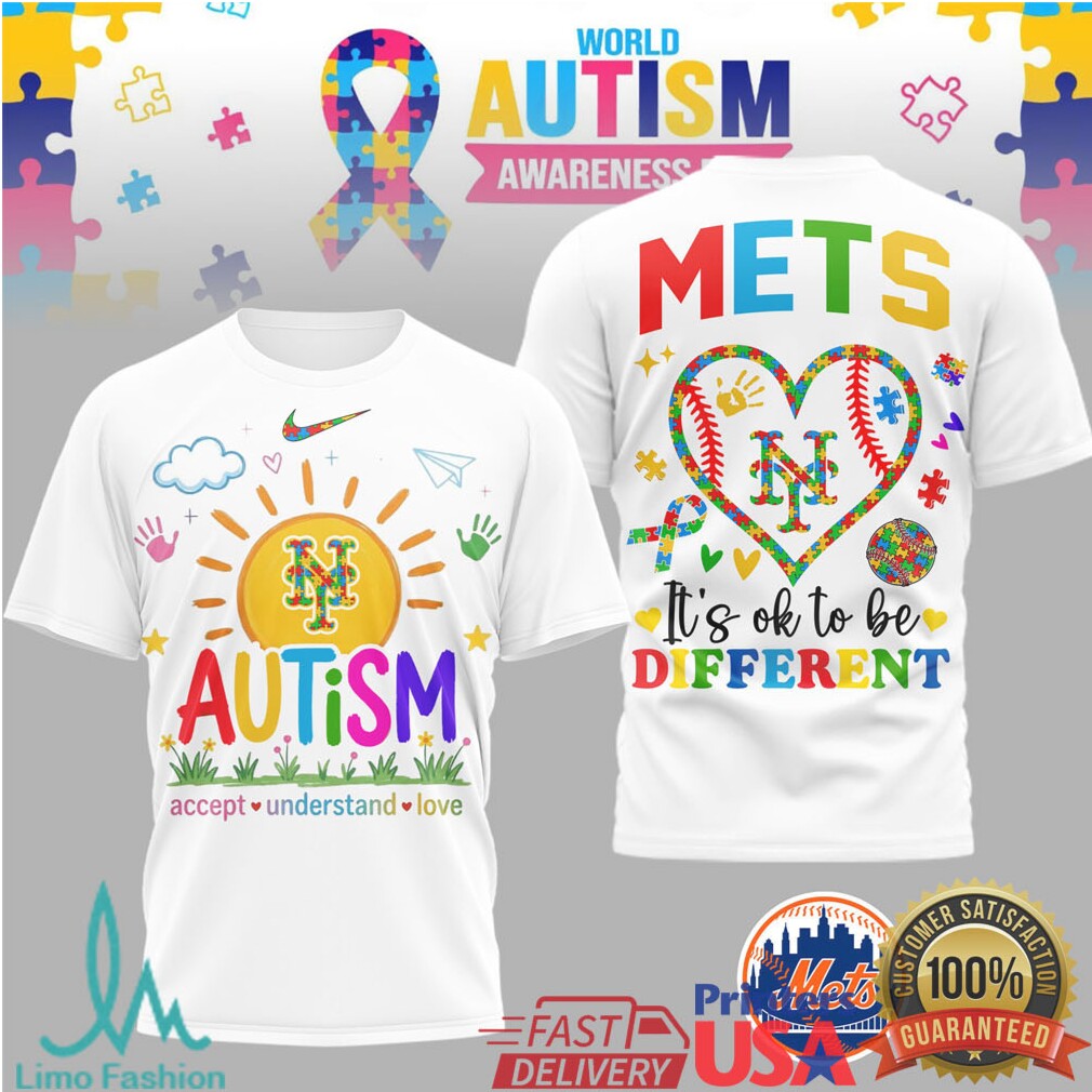 New York Mets World Autism Awareness It's OK To Be Different T Shirt