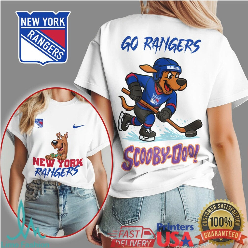 New York Rangers Scooby Doo Hockey Mascot Graphic T Shirt - Limotees LLC