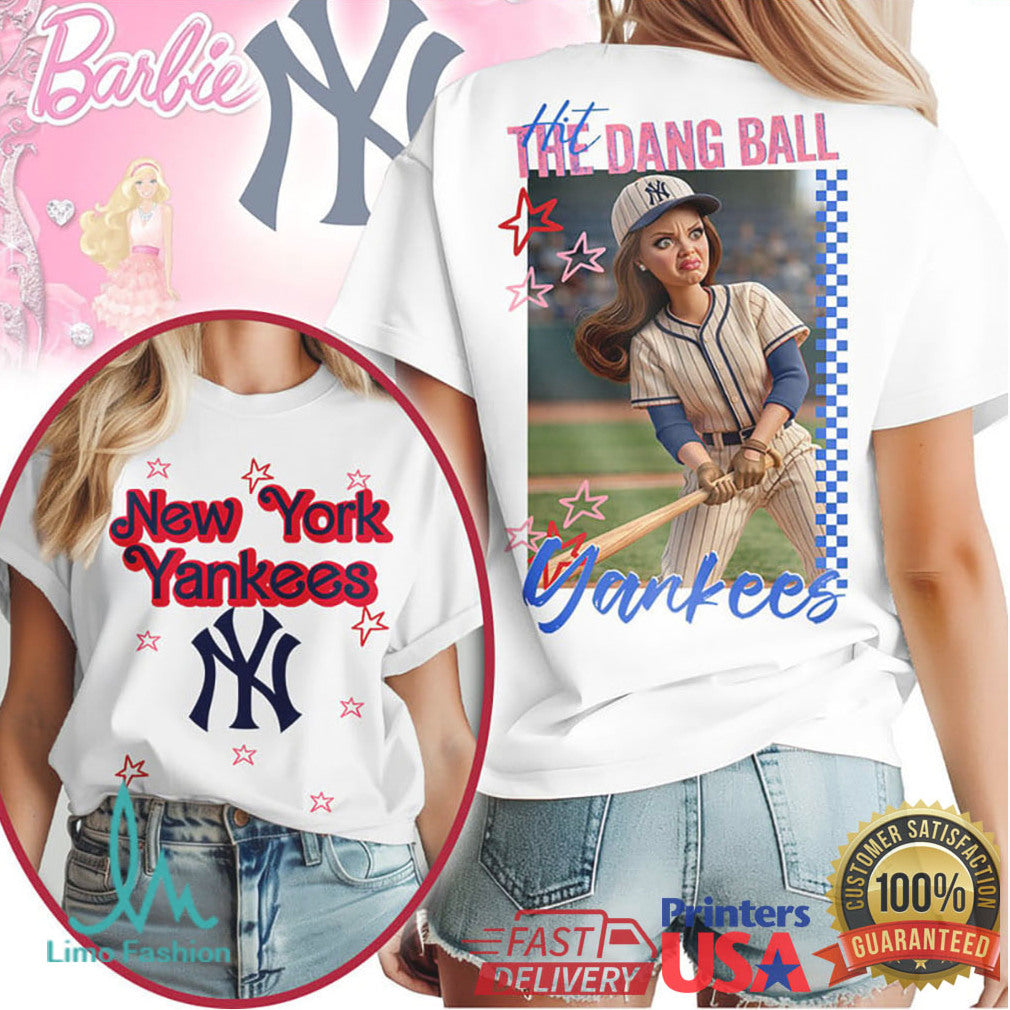 New York Yankees Barbie Hit The Dang Ball Vintage Baseball T Shirt - Limotees LLC