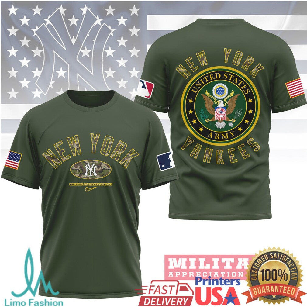 New York Yankees MLB Military Appreciation Night Army Olive T Shirt - Limotees LLC