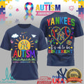 New York Yankees World Autism Awareness It's OK To Be Different T Shirt - Limotees LLC