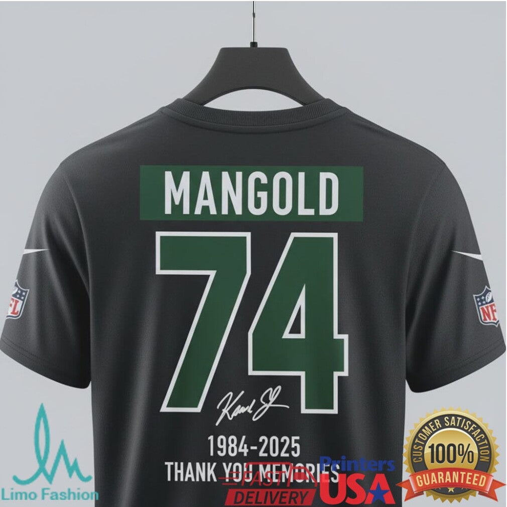 Nick Mangold New York Jets #74 Retirement Thank You For The Memories T Shirt - Limotees LLC