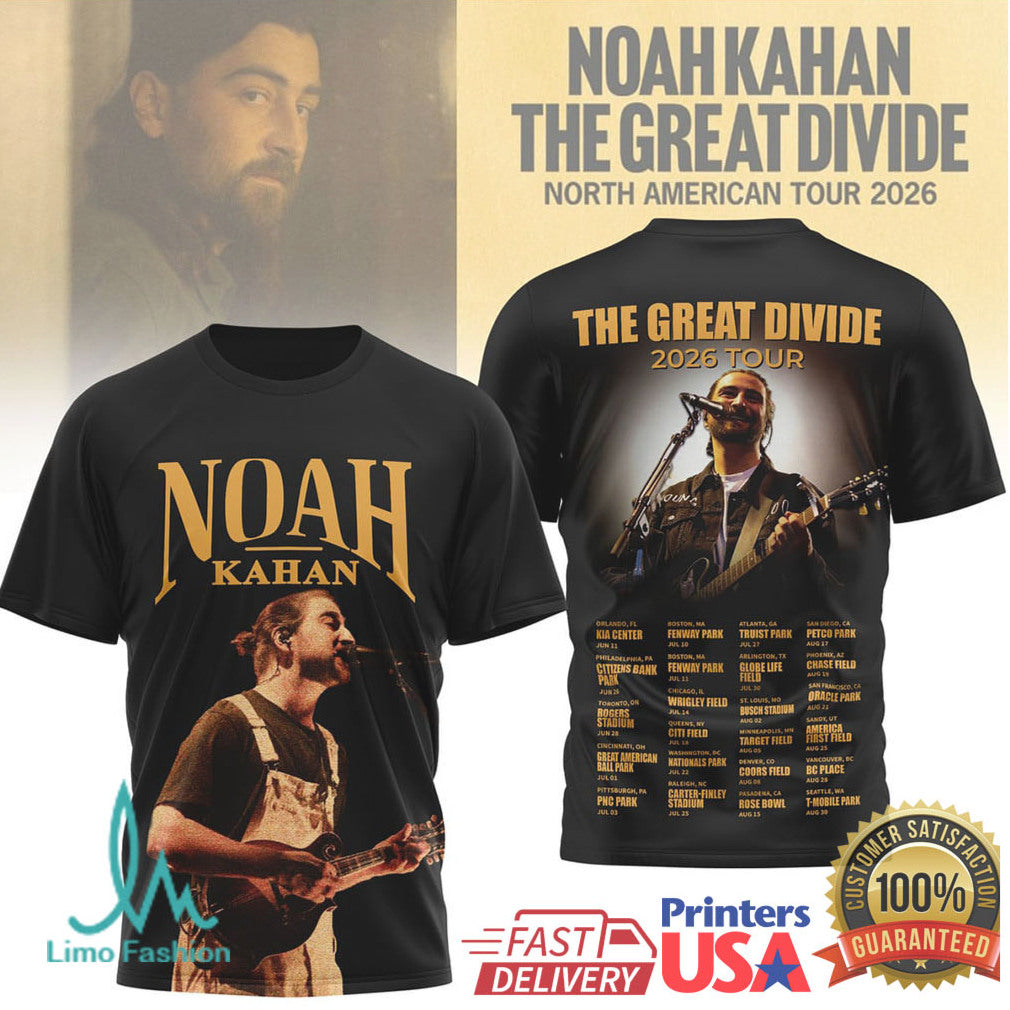 Noah Kahan The Great Divide North American Tour 2026 Concert Shirt - Limotees LLC