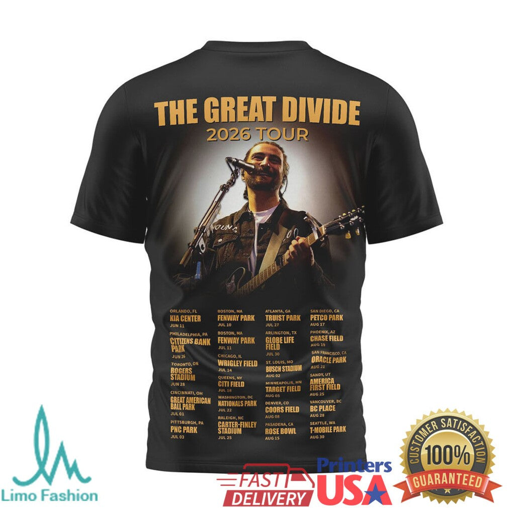 Noah Kahan The Great Divide North American Tour 2026 Concert Shirt - Limotees LLC