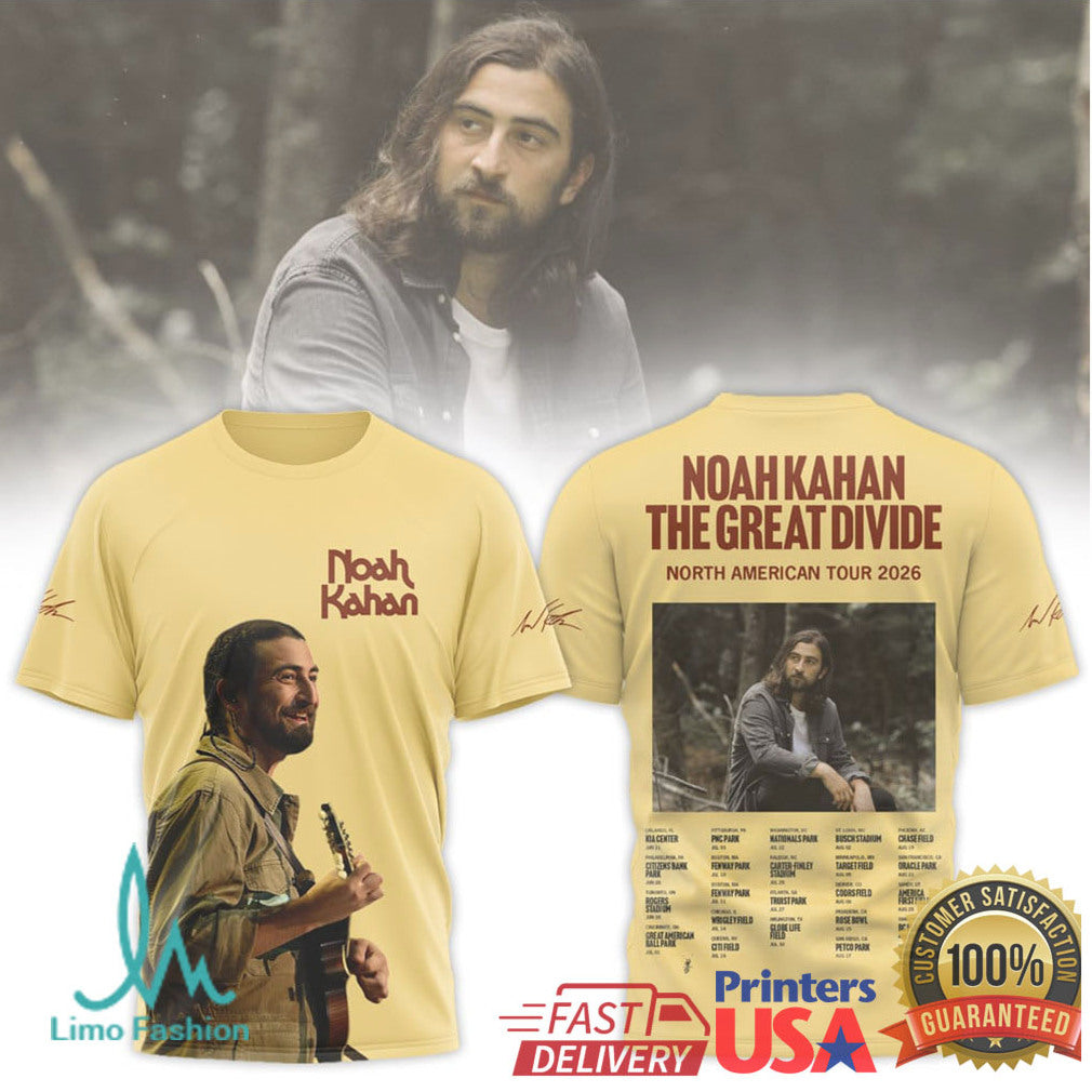 Noah Kahan The Great Divide North American Tour 2026 Dates T Shirt - Limotees LLC