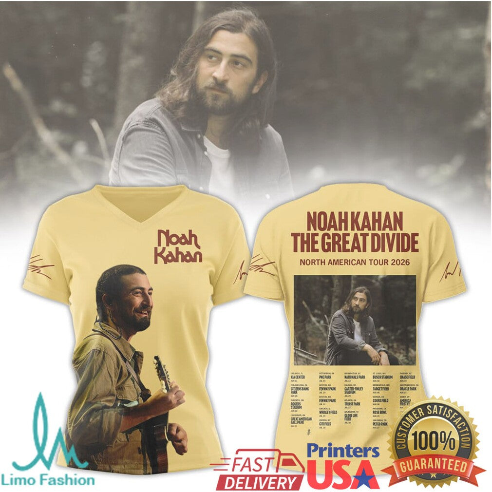 Noah Kahan The Great Divide North American Tour 2026 Dates T Shirt - Limotees LLC