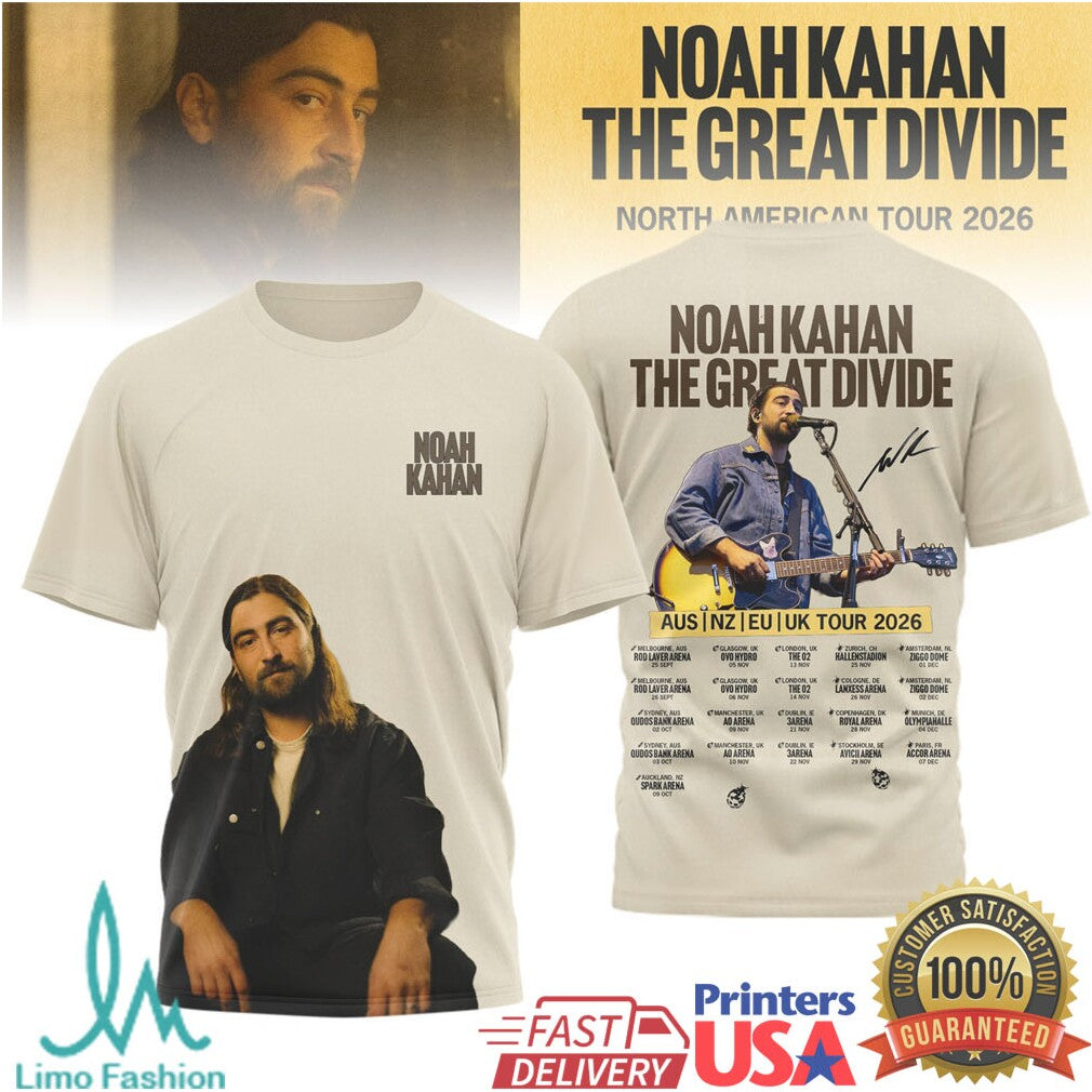Noah Kahan The Great Divide World Tour 2026 T Shirt T Shirt - Limotees LLC