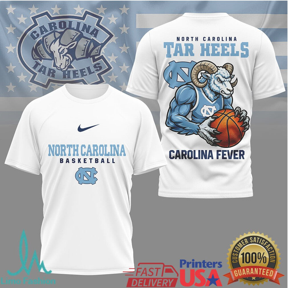 North Carolina Tar Heels Basketball Rameses Mascot Carolina Fever T Shirt