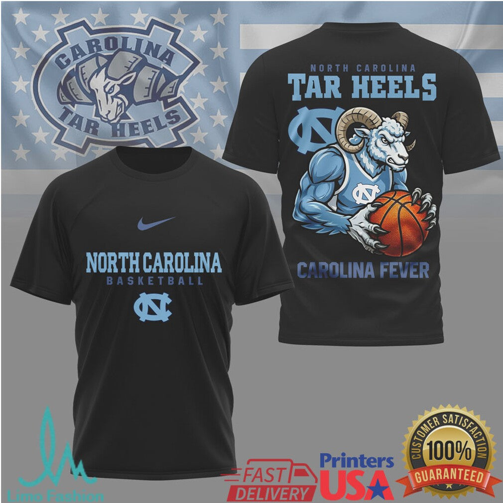 North Carolina Tar Heels Basketball Shirt Carolina Fever Rameses Tee - Limotees LLC