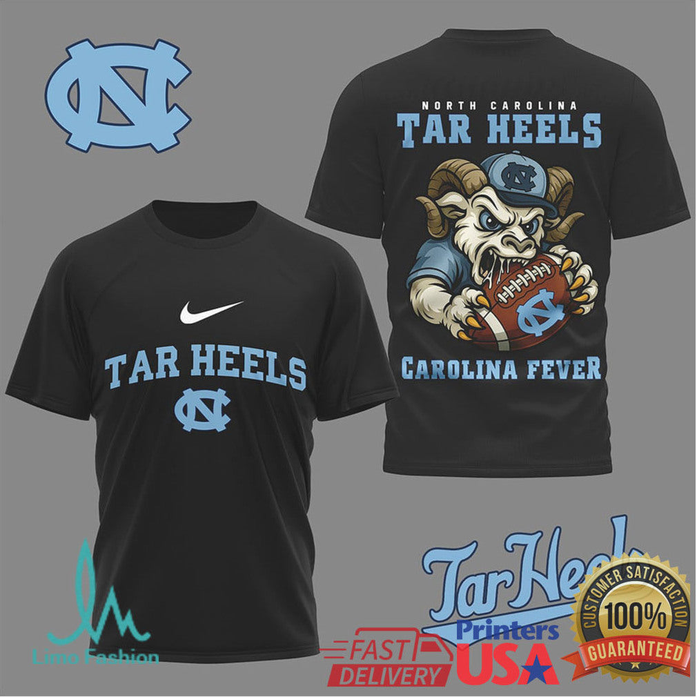 North Carolina Tar Heels “Carolina Fever” Rameses Mascot T Shirt - Limotees LLC