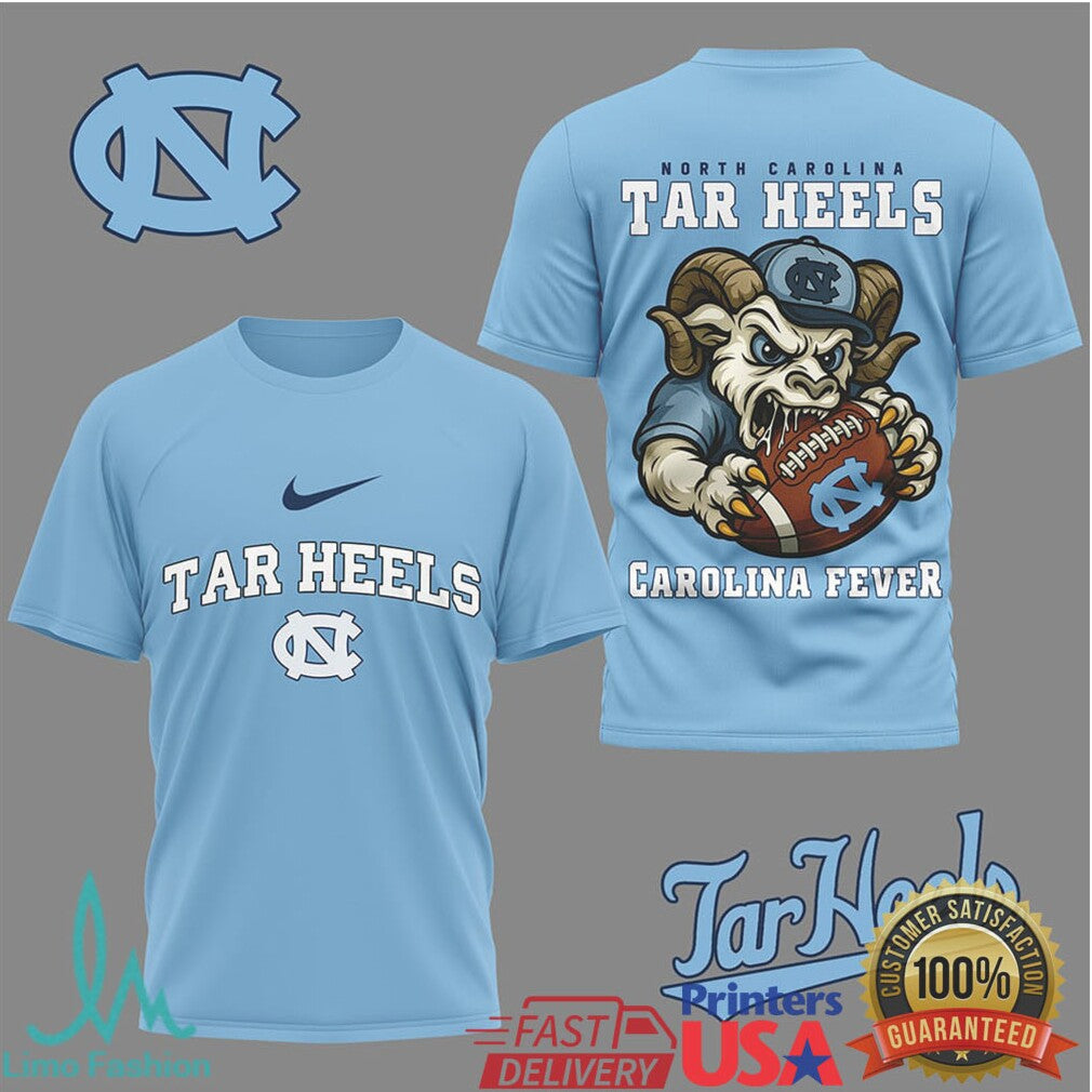 North Carolina Tar Heels “Carolina Fever” Rameses Mascot T Shirt - Limotees LLC