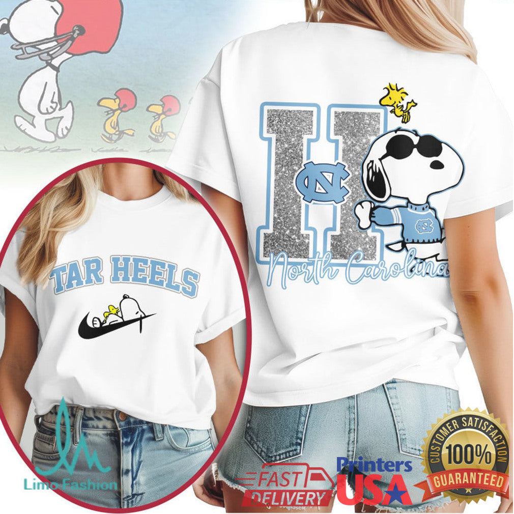 North Carolina Tar Heels Snoopy Joe Cool Glitter T Shirt - Limotees LLC