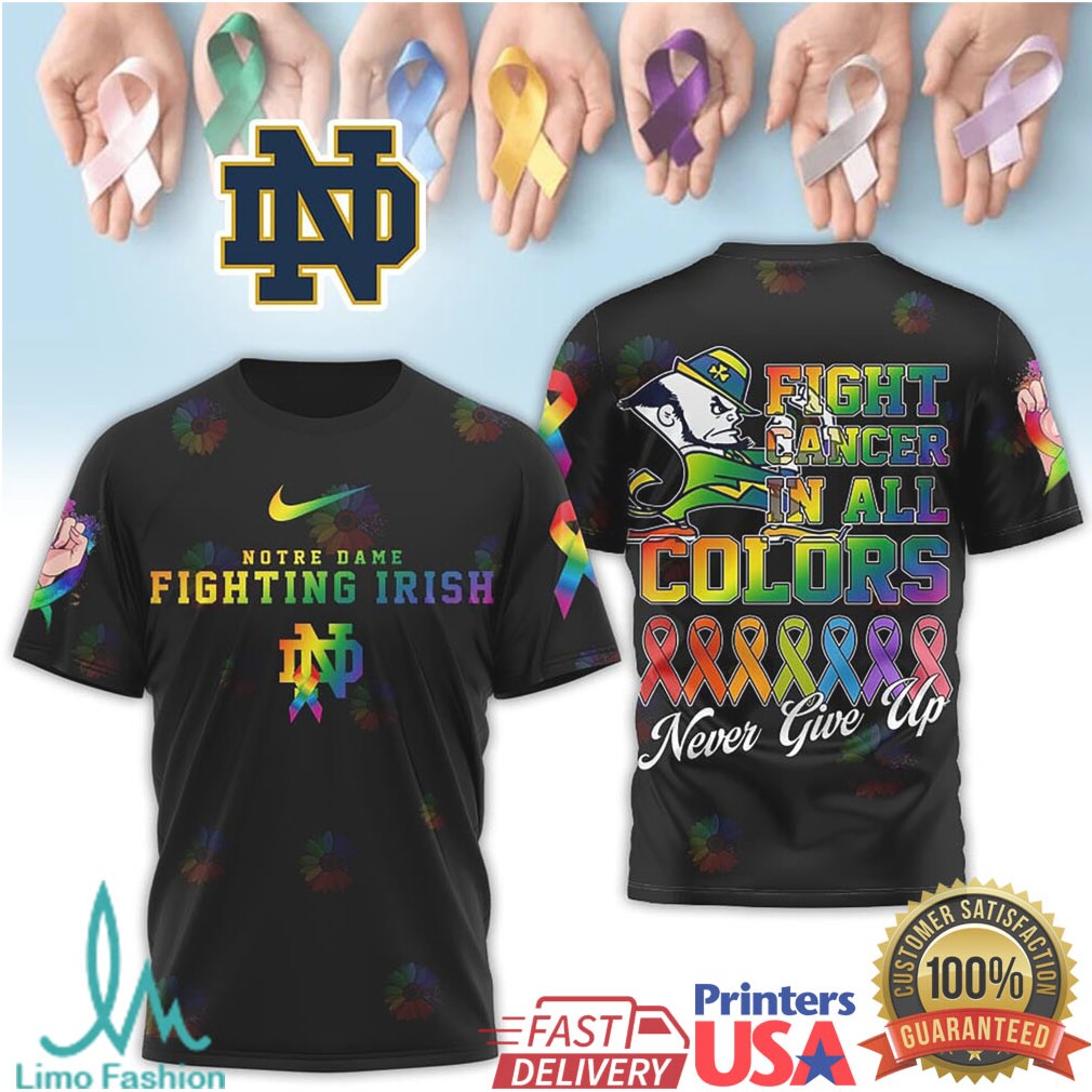 Notre Dame Fighting Irish Cancer Awareness T Shirt Fight Cancer In All Colors - Limotees LLC